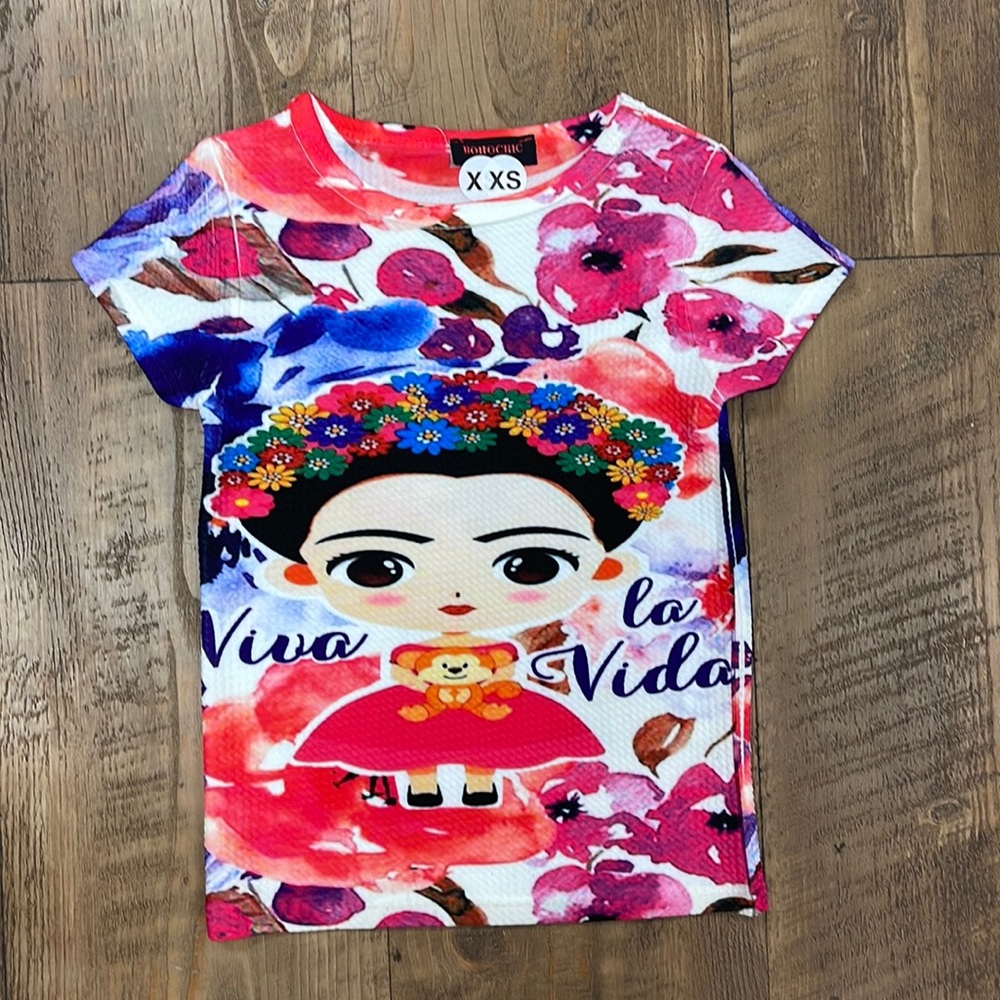 Mexican Frida Kahlo Dress For Girls Stretchy